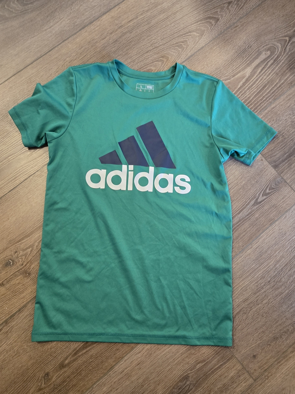 adidas Green Tee with Navy and White Logo